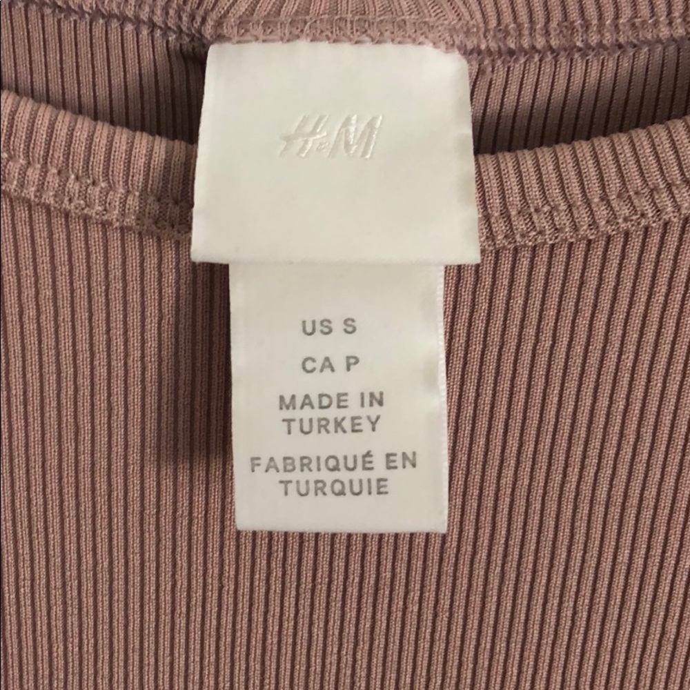 H&M Puffed-sleeve Ribbed Top - Picture 4 of 5